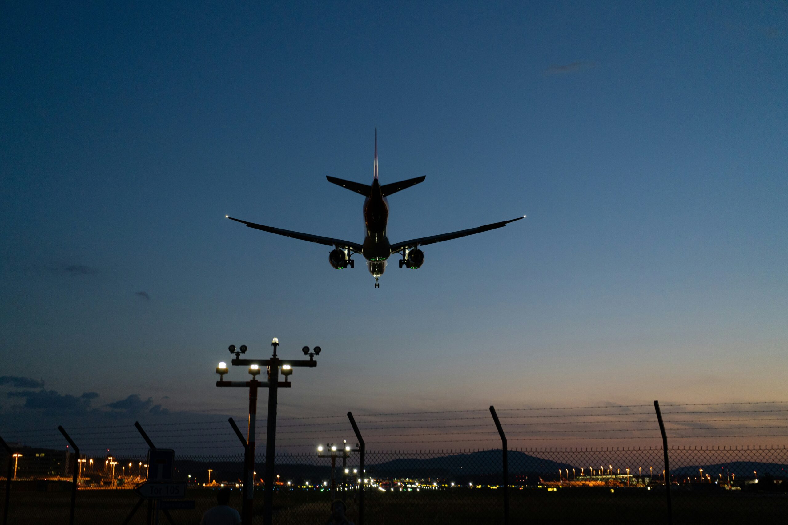 Aircraft taking off from an airport for private or business aviation
