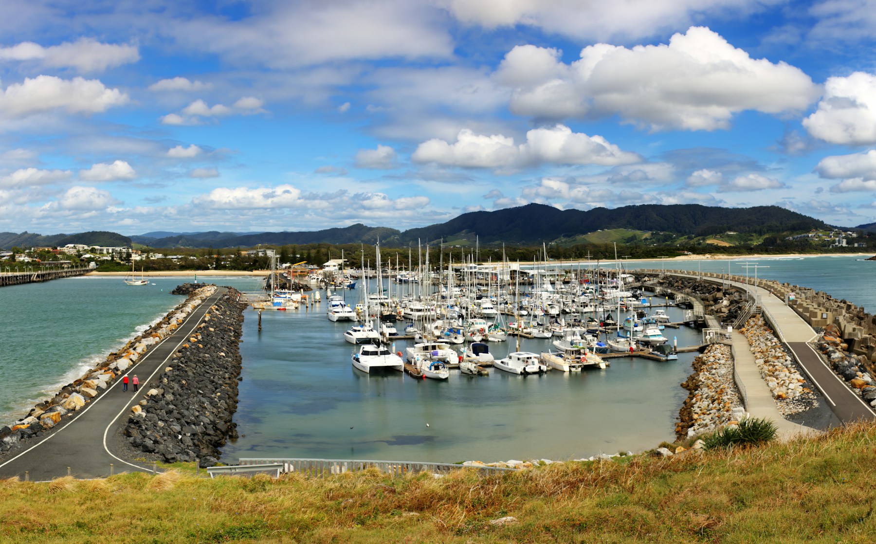 Australian harbour with boats and watercraft for marine insurance