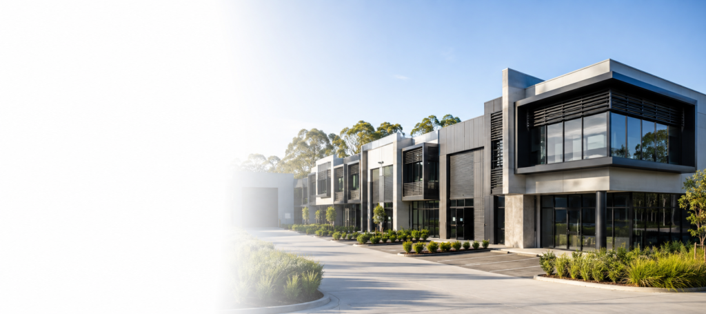 Modern Australian commercial strata complex with office, retail and industrial units